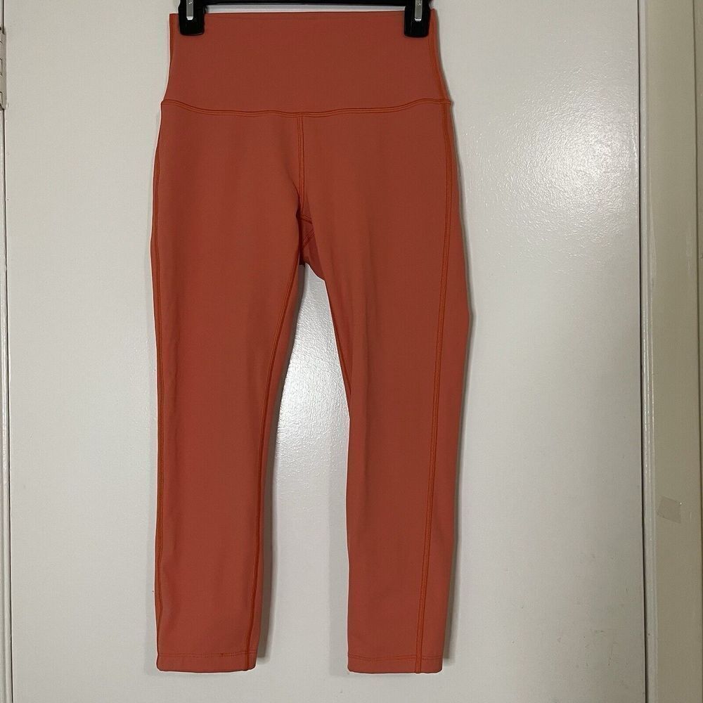 LULULEMON align peach coral cropped yoga workout leggings size 6